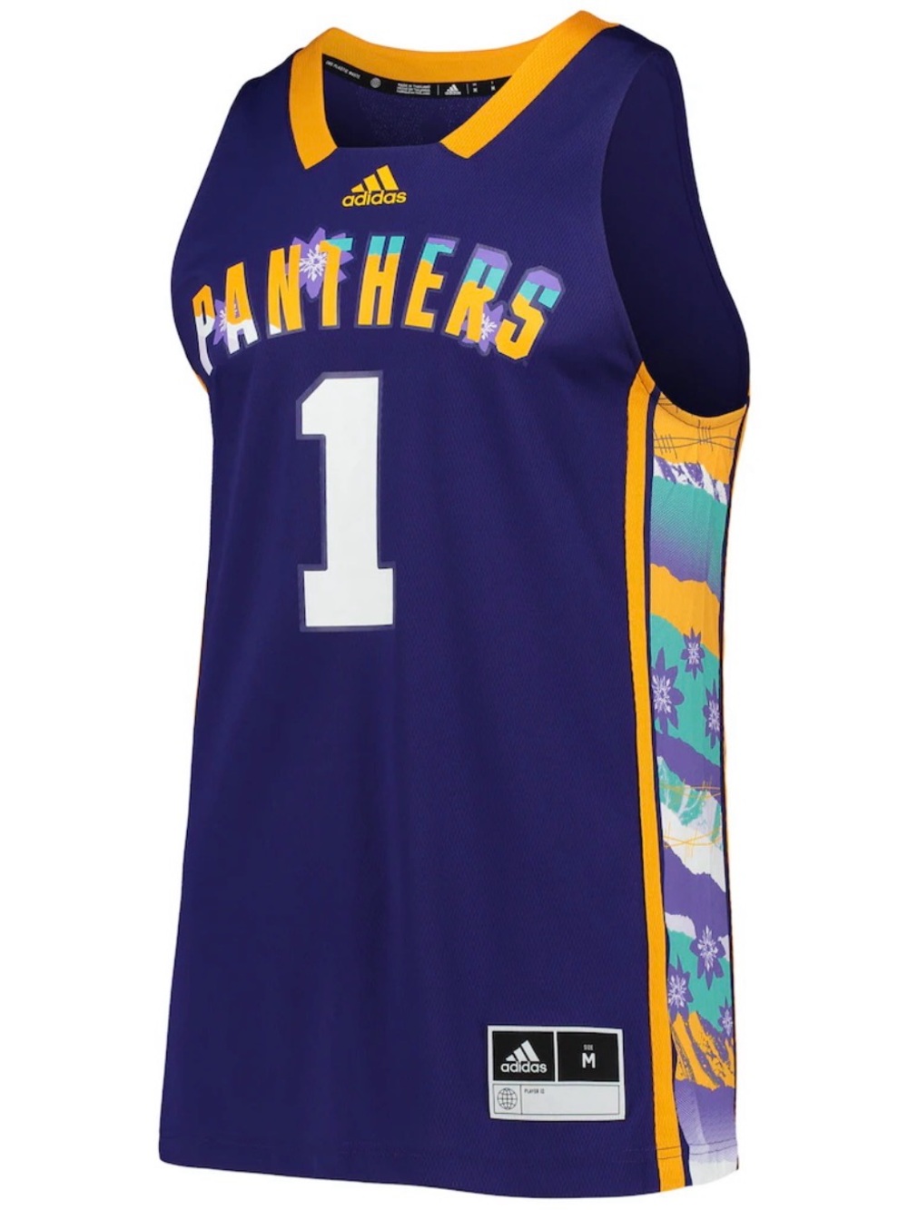 adidas Panthers Purple and Gold Basketball Jersey #1